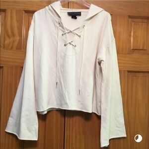 Polly & Esther Cream Bell Sleeve Hoodie Size Large